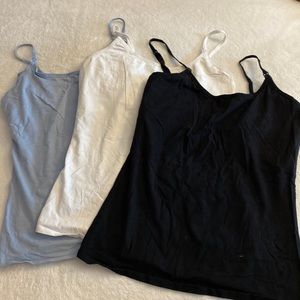 Set of 3 Pact Apparel organic cotton nursing tanks, size L